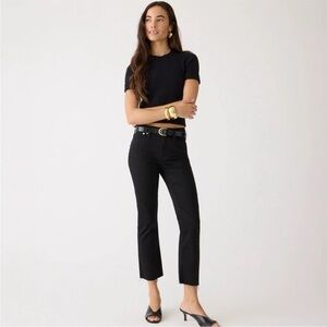 J Crew 9" Demi-boot Crop Jean In Stay Black Wash